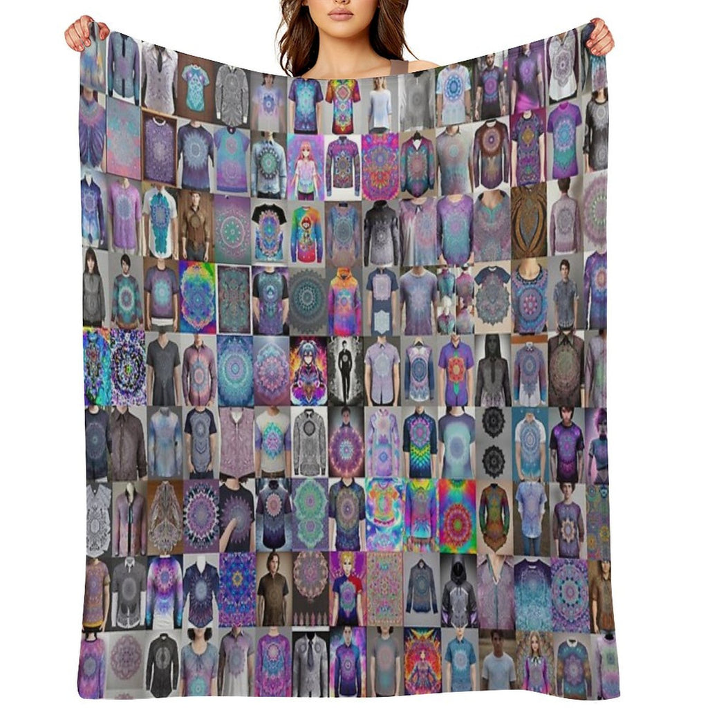 Tie Die Mandala Shirts Lightweight Throw Blanket