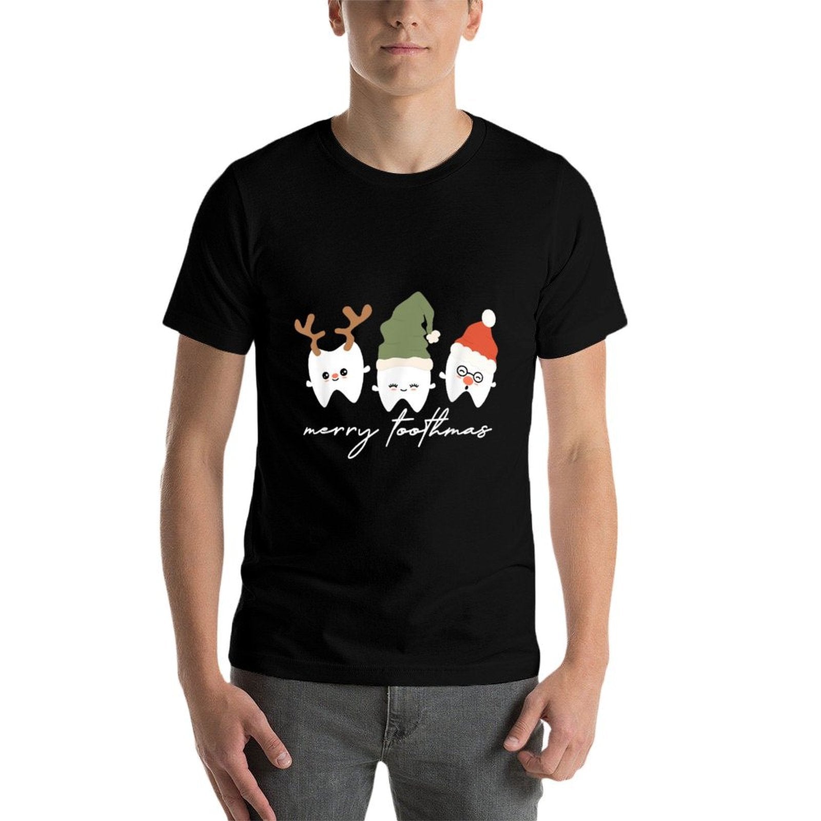 Merry Toothmas Dental Hygienist Christmas Dental Hygiene  Heathered Texture T-Shirt