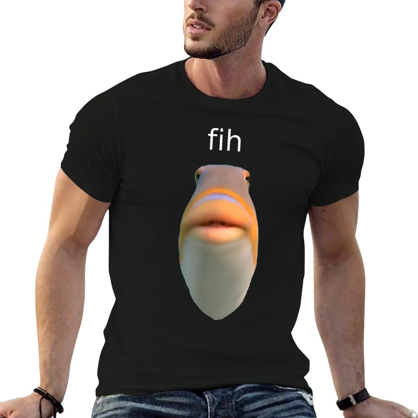 Fih Meme “Fih” Funny Misspelled Fish Meme  High-quality Stitching T-Shirt