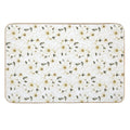 White Flower Blossom Pattern  Fade-Resistant Bath Mat