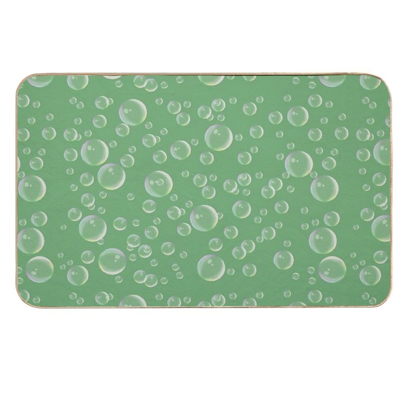 COMMIC Bubbles on Green  Easy Maintenance Bath Mat