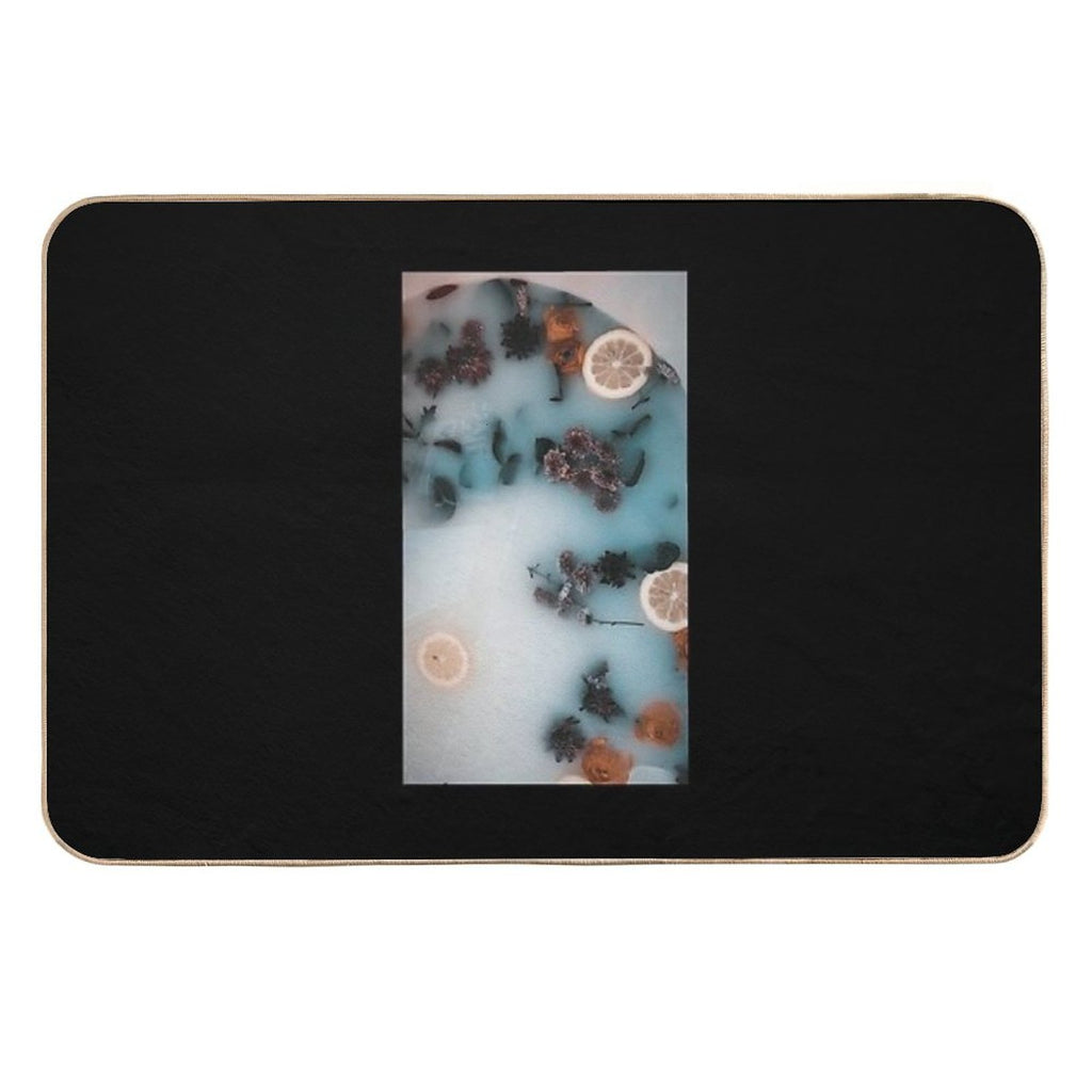 Floral Orange  Toxin-Free Bath Mat