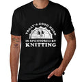Funny Cute Retro Vintage Knitting  Rolled Sleeves T-Shirt