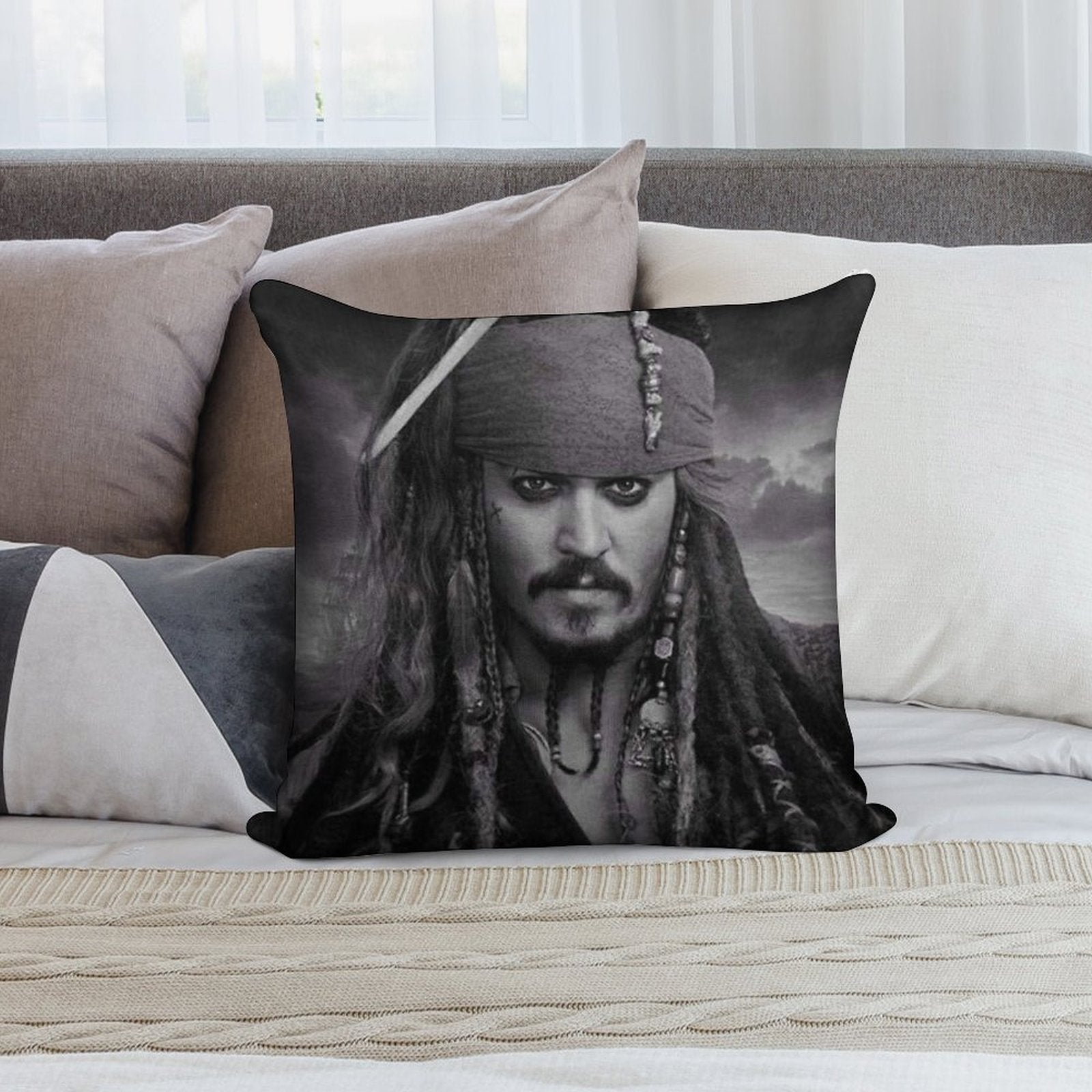 Jack Sparrow Soft Reinforced Edging Throw Pillow