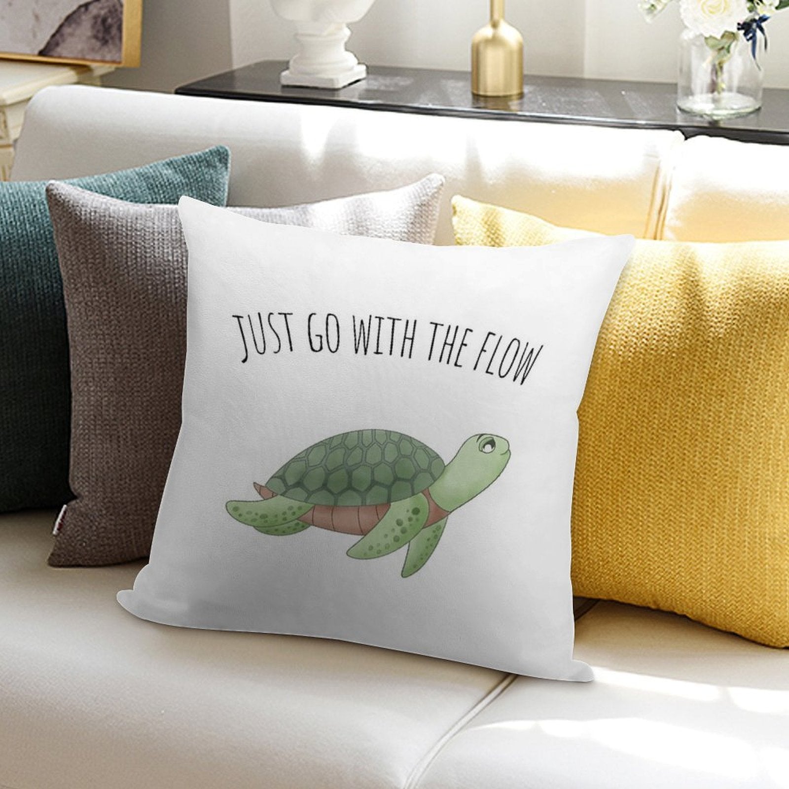 Just Go with The Flow Soft Style Accent Throw Pillow