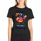 Pink Flamingo Drinking Cocktails Summer Vacation Beach Funny  Relaxed-fit T-Shirt