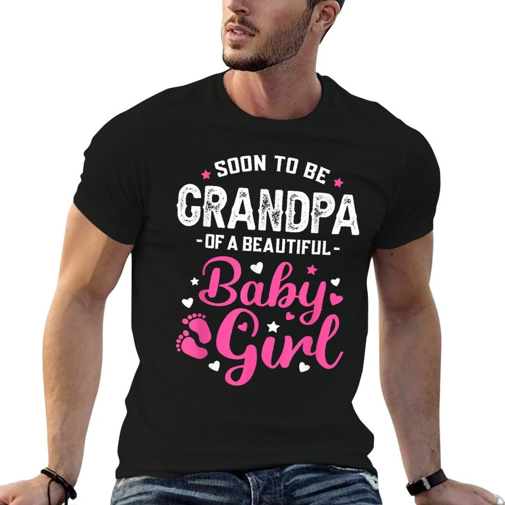 Soon To Be Grandpa Of A Baby Girl Promoted to Grandpa  Trendy Pattern T-Shirt