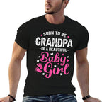 Soon To Be Grandpa Of A Baby Girl Promoted to Grandpa  Trendy Pattern T-Shirt