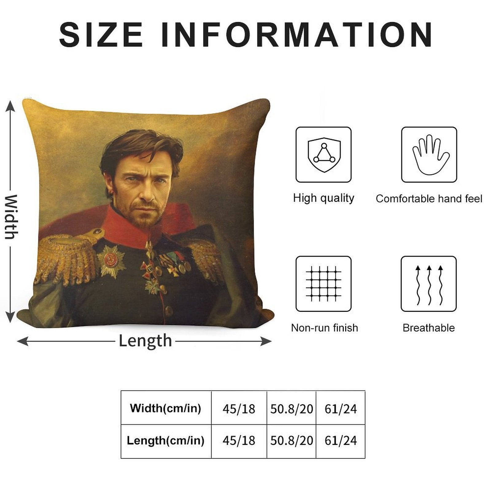 Hugh Jackman - Replaceface Soft Easy Maintenance Throw Pillow