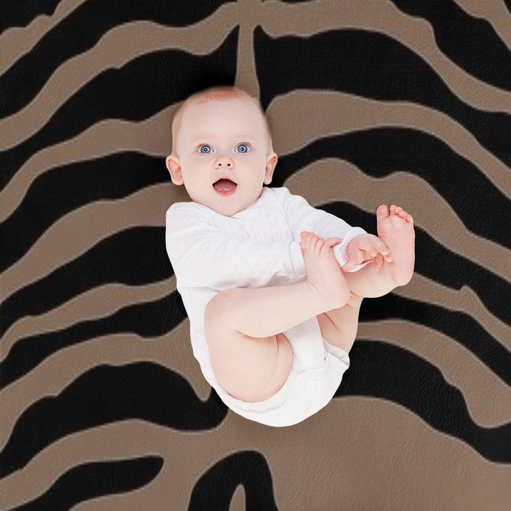 Tiger Pattern in Black And Gold Compact Throw Blanket