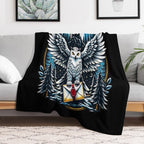 An Owl Messenger in A Mystical Night - Fantasy Gift-ready Throw Blanket