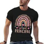 School Principal Rainbow Leopard Funny School Principal  Vintage-inspired T-Shirt