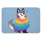 Comfy Womfy Furry Pride Wolf LGBTQ Rainbow Durable Bath Mat