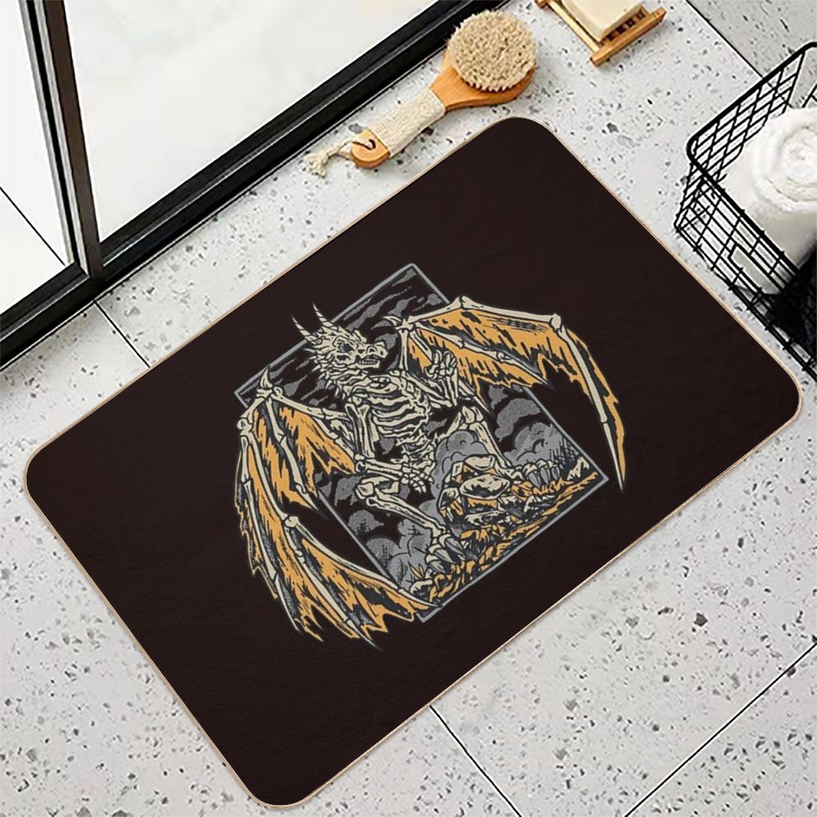 Skeleton Dragon  Absorbent Bath Mat