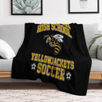 Wiskayok High School Yellowjackets Soccer - Yellowjackets Sustainable Throw Blanket