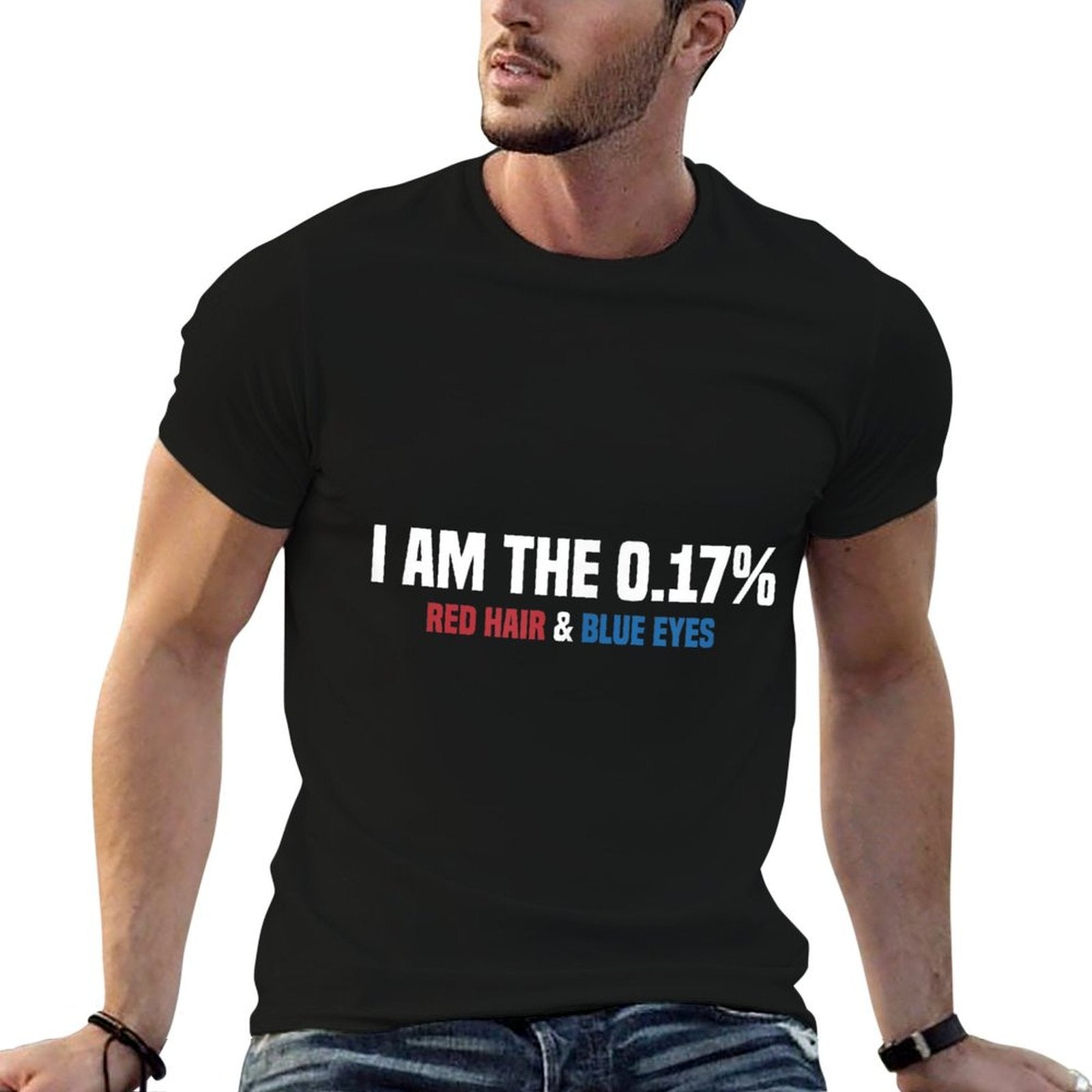 MC1R I Am The 0.17 Percent Red Hair Blue Eyes Funny Redhead  Cotton T-Shirt