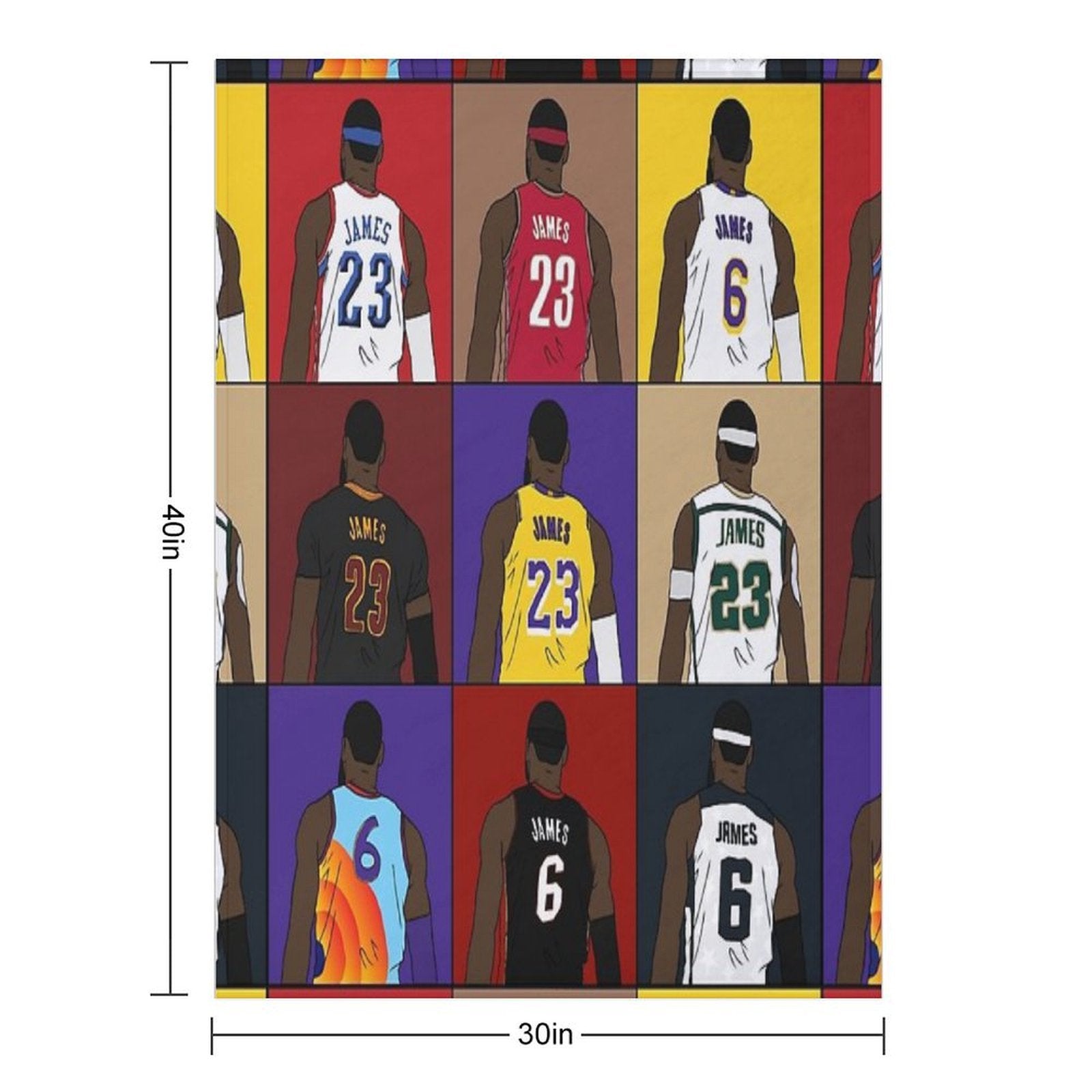 LeBron James Grid Sustainable Throw Blanket