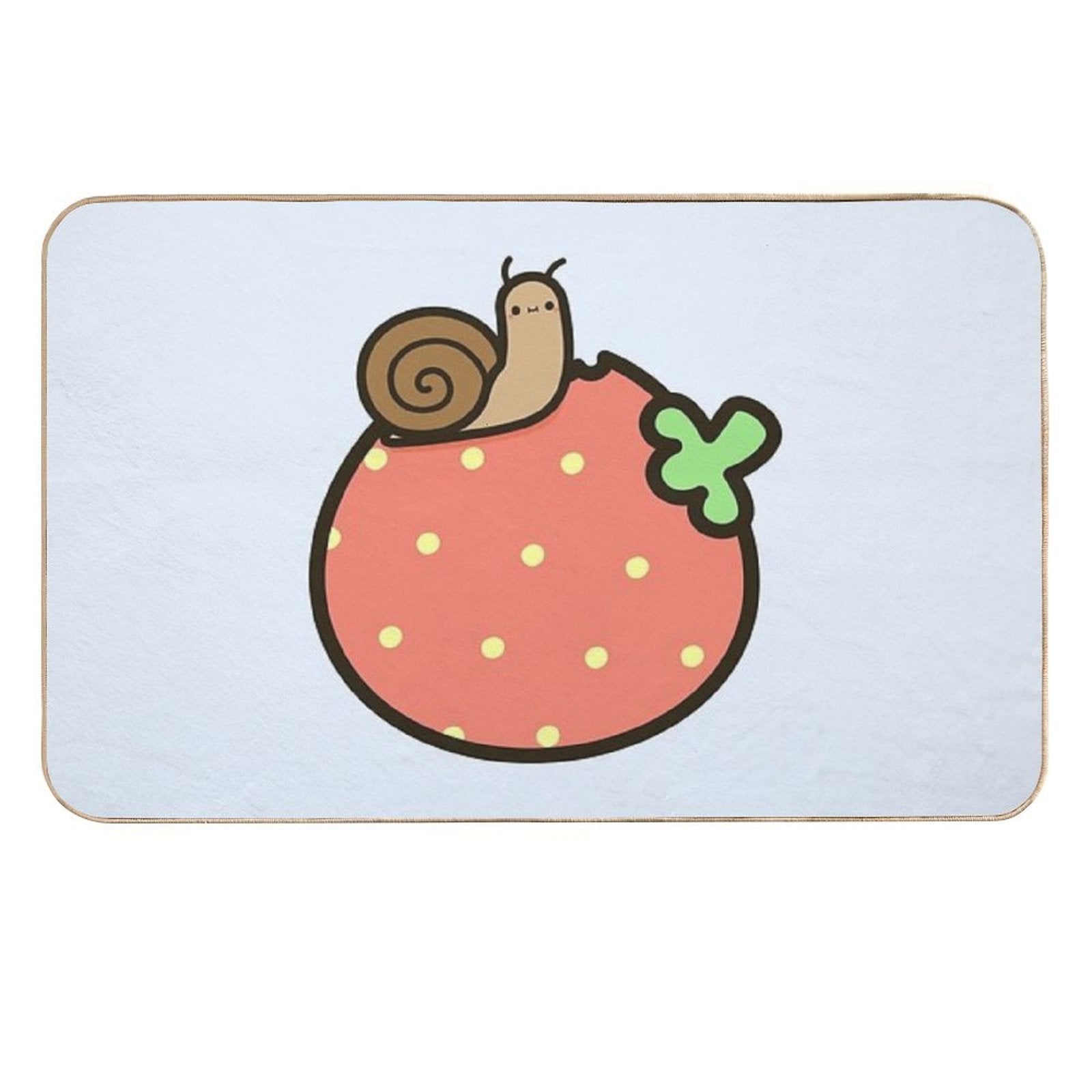 Cute Snail on Strawberry  Non-Slip Bath Mat