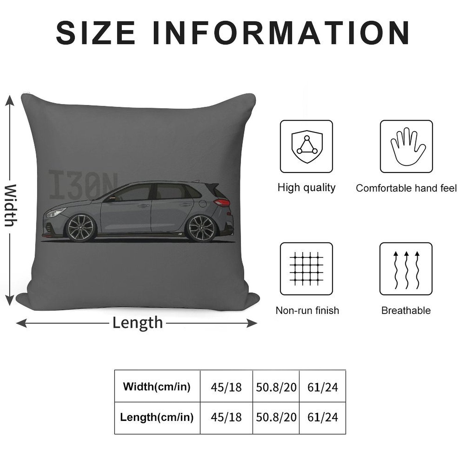 Hyundai I30N Soft Gift Ready Throw Pillow