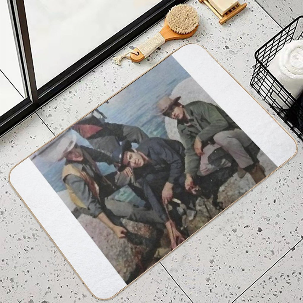 Family Fishing Cartwrights  Non-Slip Bath Mat