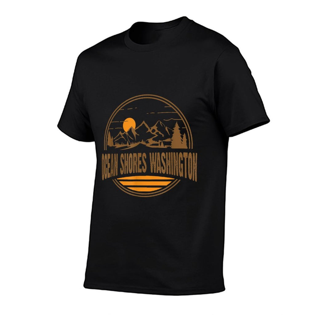 Retro Ocean Shores, Washington State Gift  Soft T-Shirt