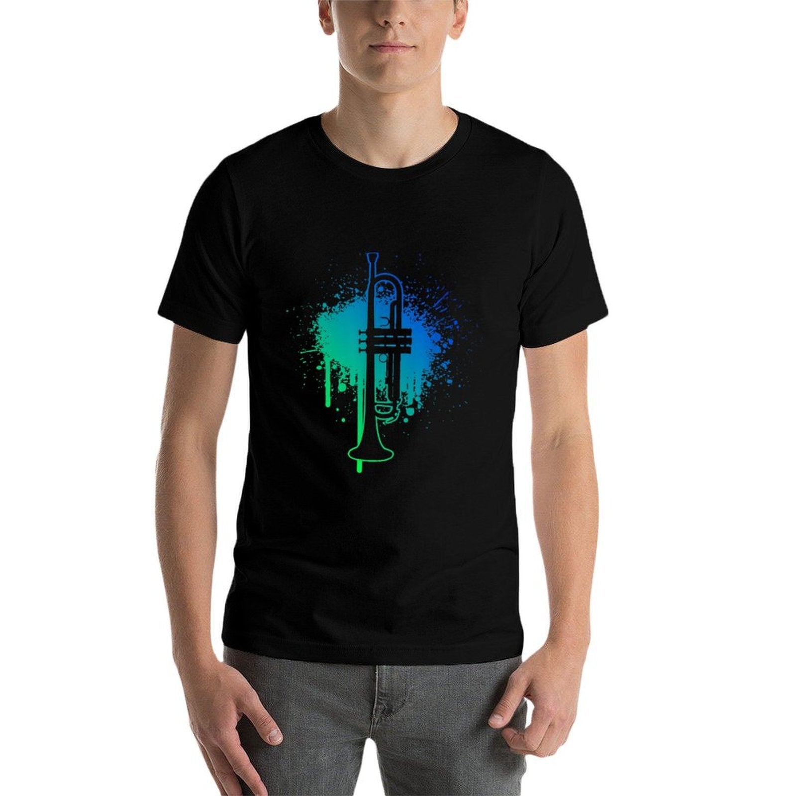 Trumpet Mens Trumpet Player Trumpeter  Polyester Blend T-Shirt