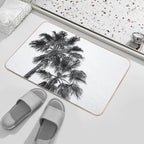 Black And White Palm Tree Print  Picture of The Summer Sky with Two Palms Beachy And Surfing Photography  Versatile Bath Mat