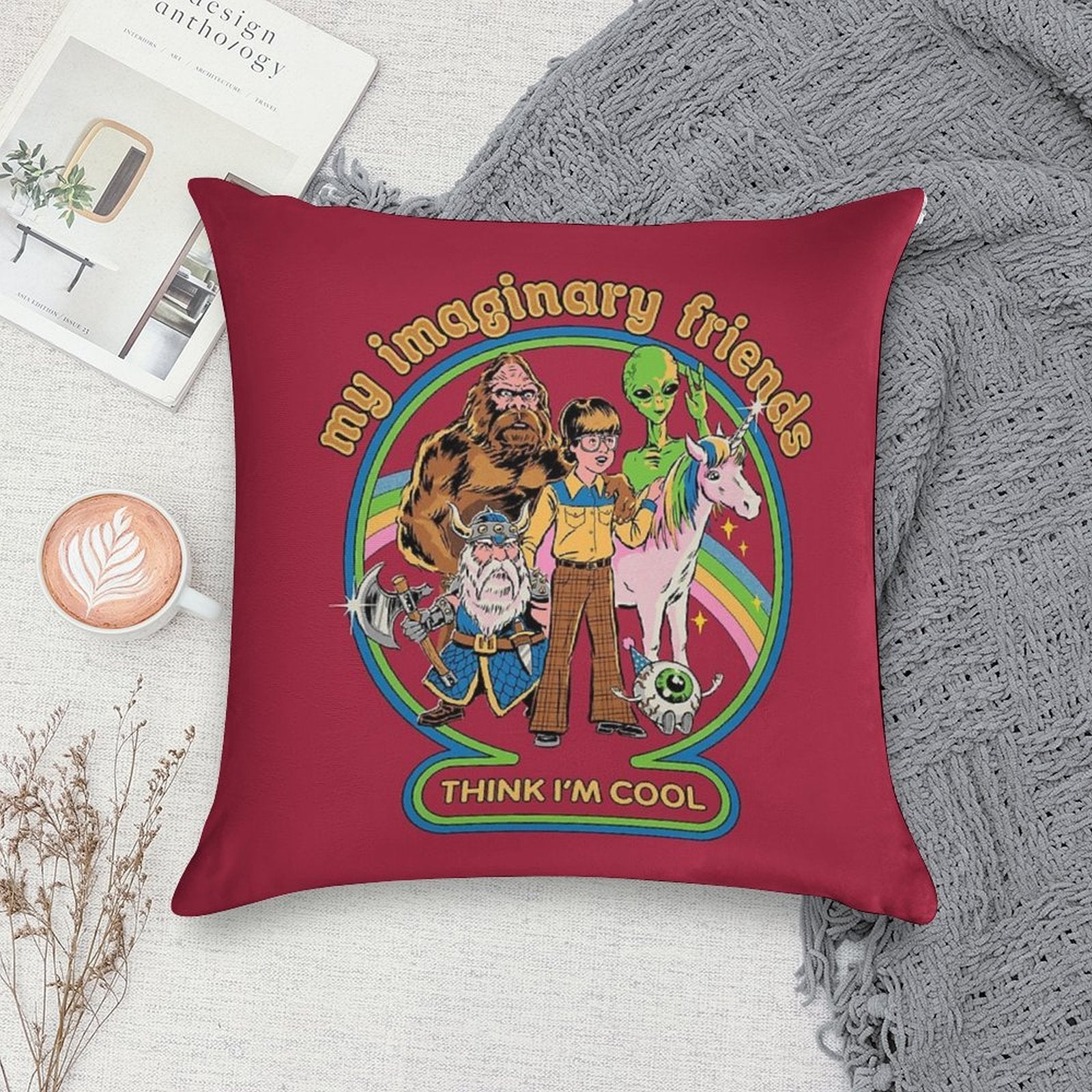 My Imaginary Friends Soft Anti-Pilling Throw Pillow