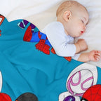 Cute Spiders Friends, Spider Ghost Girl, Cute Baby Spidey Black, Amazing Friends, Cartoon Ghost Easy Care Throw Blanket