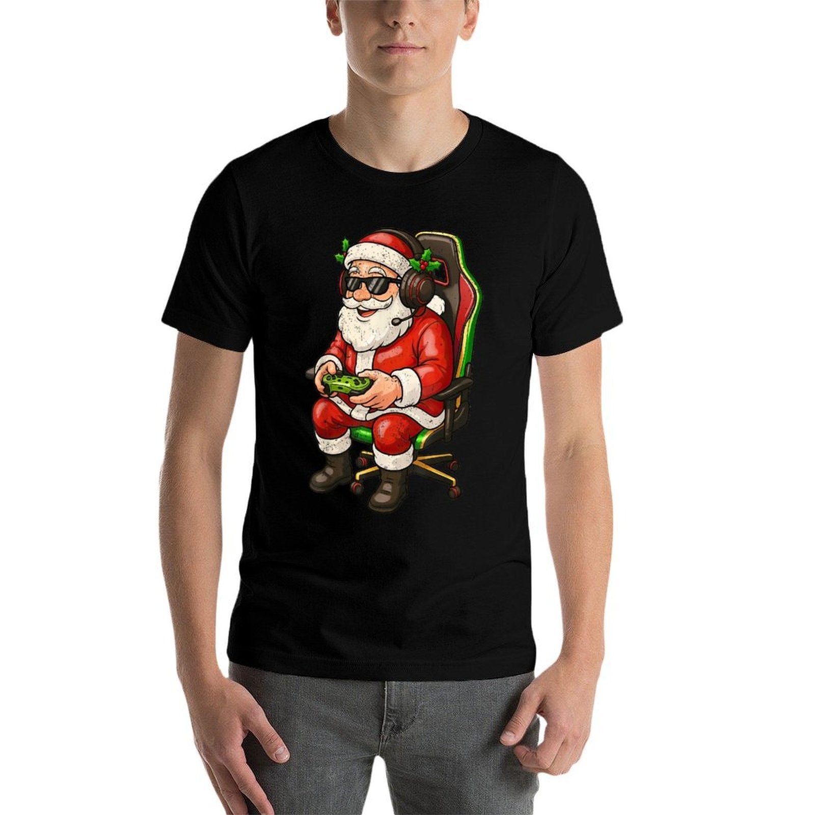 Retro Graphic Santa Play Game Gaming Christmas Xmas Men Boy  Odor-resistant T-Shirt