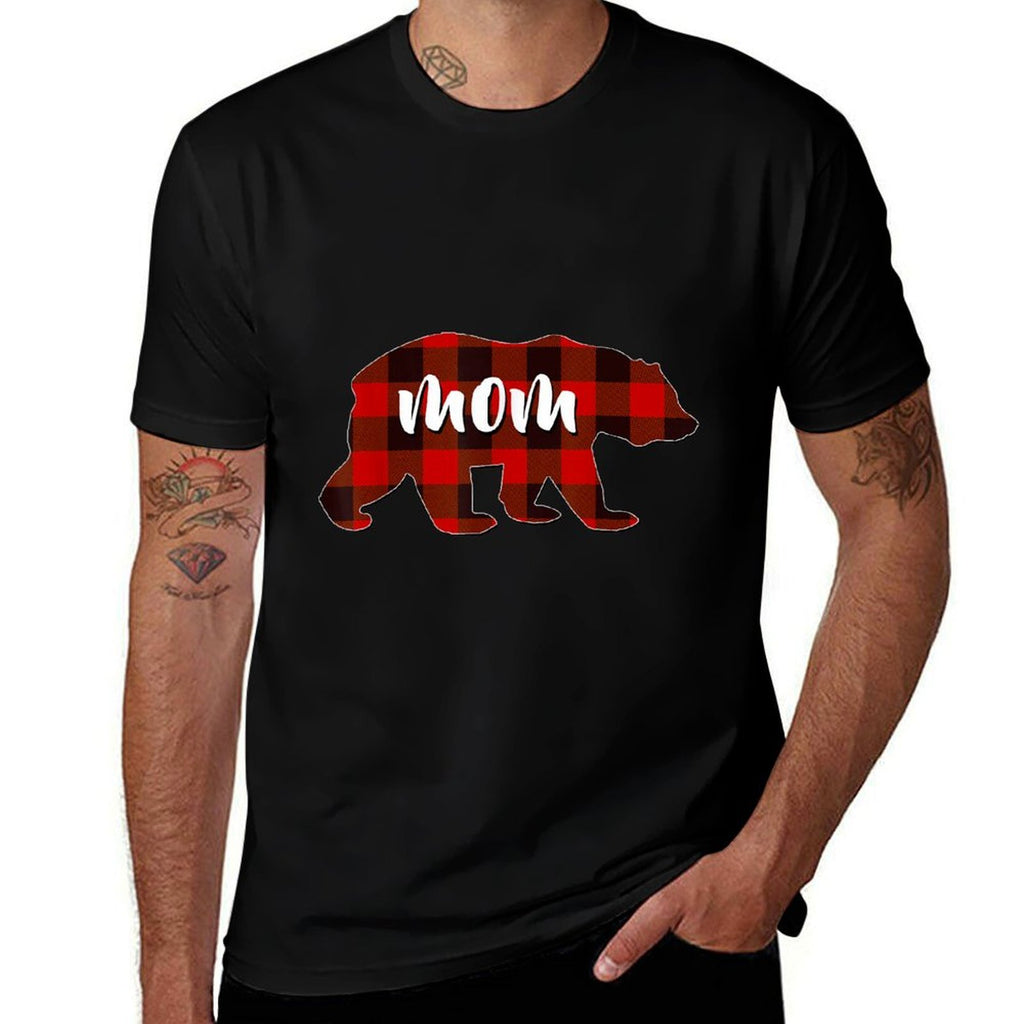 Red Plaid Mom Buffalo Matching Family Mama Pyjamas Christmas  Classic T-Shirt