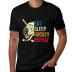 Eat Sleep Hockey Repeat Kids Adult Ice Hockey Retro Vintage  Versatile T-Shirt