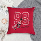 Connor Bedard Blackhawks #98 Signature Art Soft Washable Throw Pillow