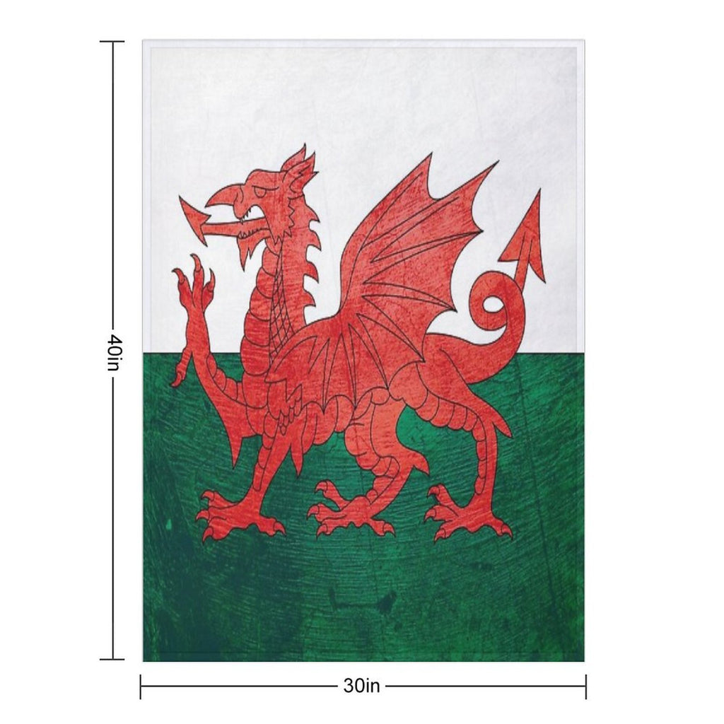 Old Classic Welsh Flag Wales Lightweight Throw Blanket