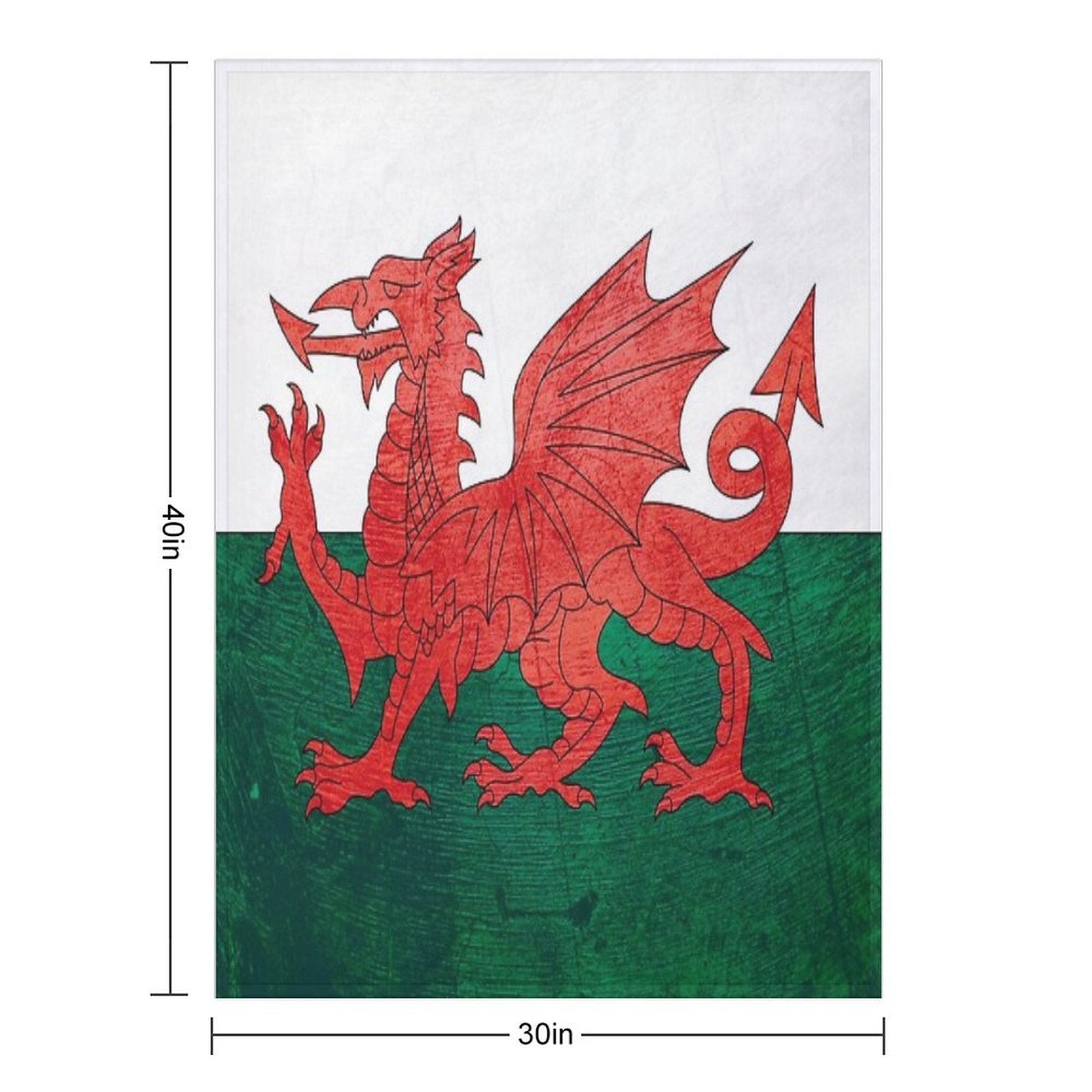 Old Classic Welsh Flag Wales Lightweight Throw Blanket
