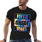 Back To School 5th Grade Vibes First Day Of School Teachers  Rolled Sleeves T-Shirt