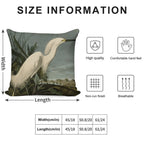 Snowy Heron Or White Egret from Audubon Birds of America Soft Multiple Sizes Throw Pillow