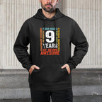 9th Birthday 9 Years Old Vintage Retro 108 Months Relaxed Fit Hoodie