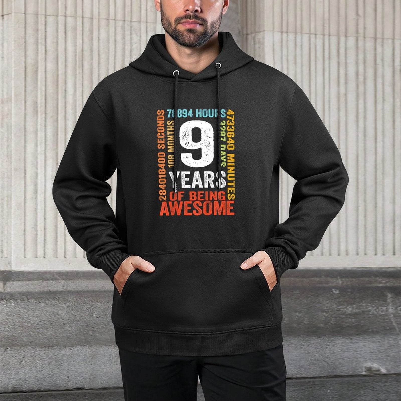 9th Birthday 9 Years Old Vintage Retro 108 Months Relaxed Fit Hoodie