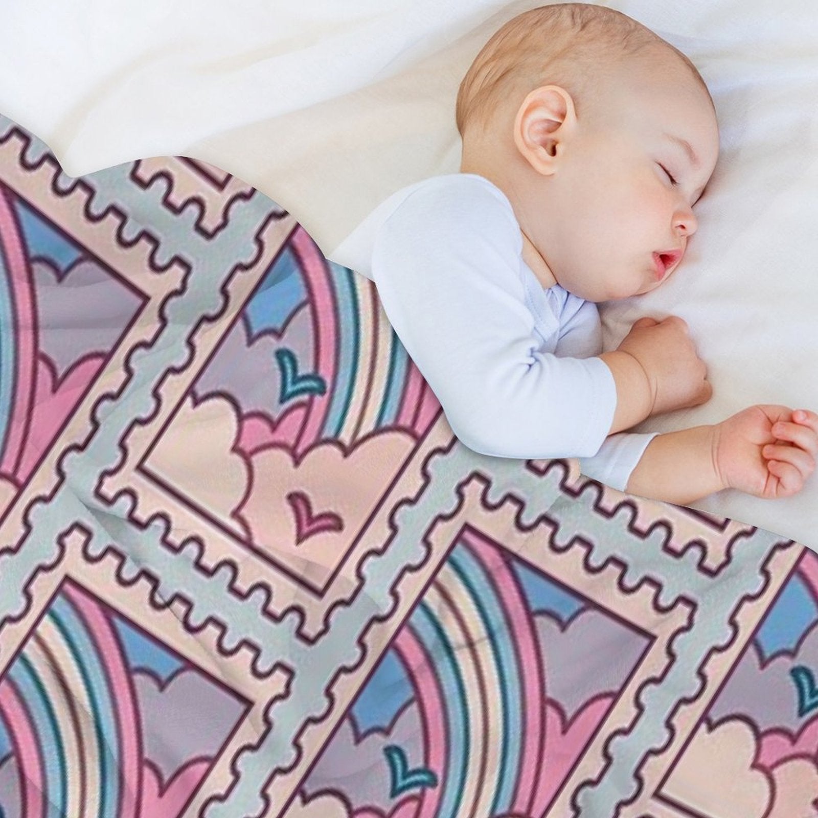 Trans Pride Stamp Plush Throw Blanket