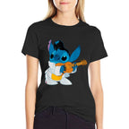 Disney Lilo  Stitch Iconic Elvis Stitch Ready To Play Logo  Quick-drying T-Shirt