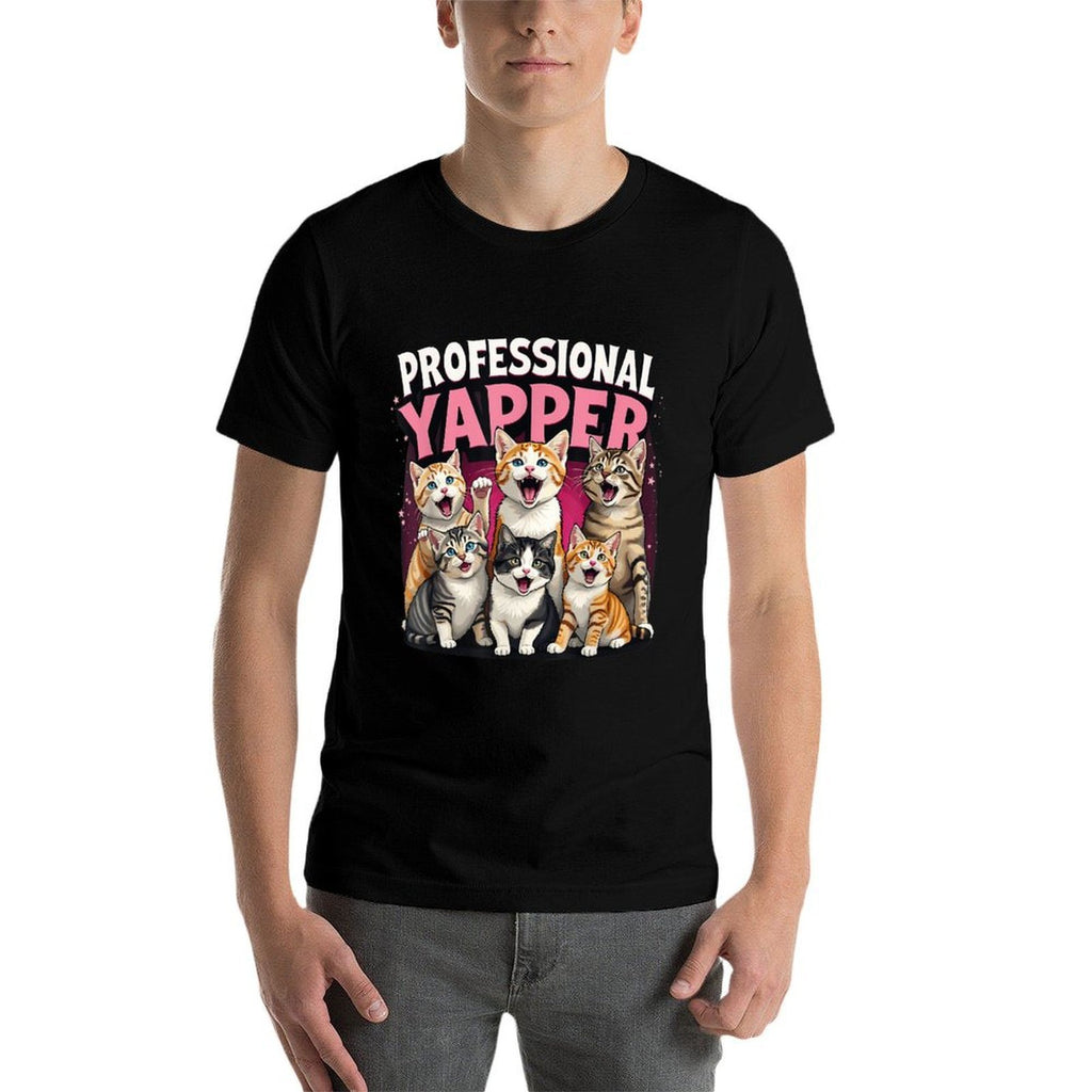 Professional Yapper Funny Cat Meme for Men Women  Slim-fit Cut T-Shirt