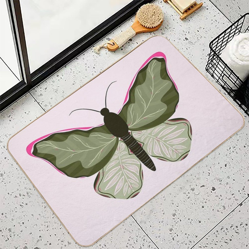 Monstera Butterfly  Anti-Trip Bath Mat
