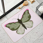 Monstera Butterfly  Anti-Trip Bath Mat
