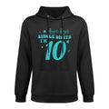 Double Digits Girl 10th Birthday Turning 10 Teal Turquoise Shape Retention Hoodie