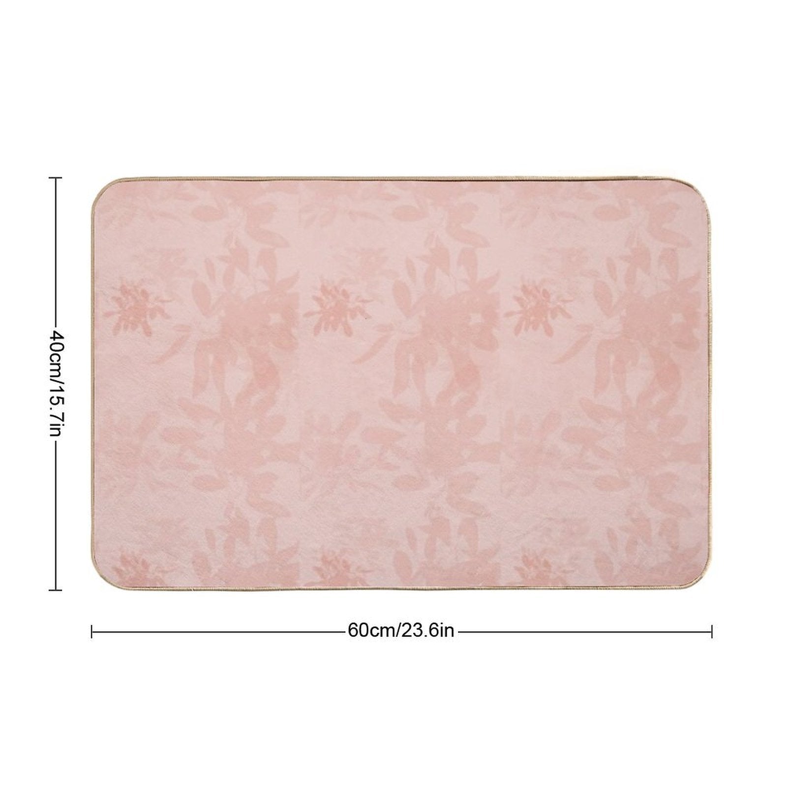 Pink Leaves And Plants Background Durable Bath Mat