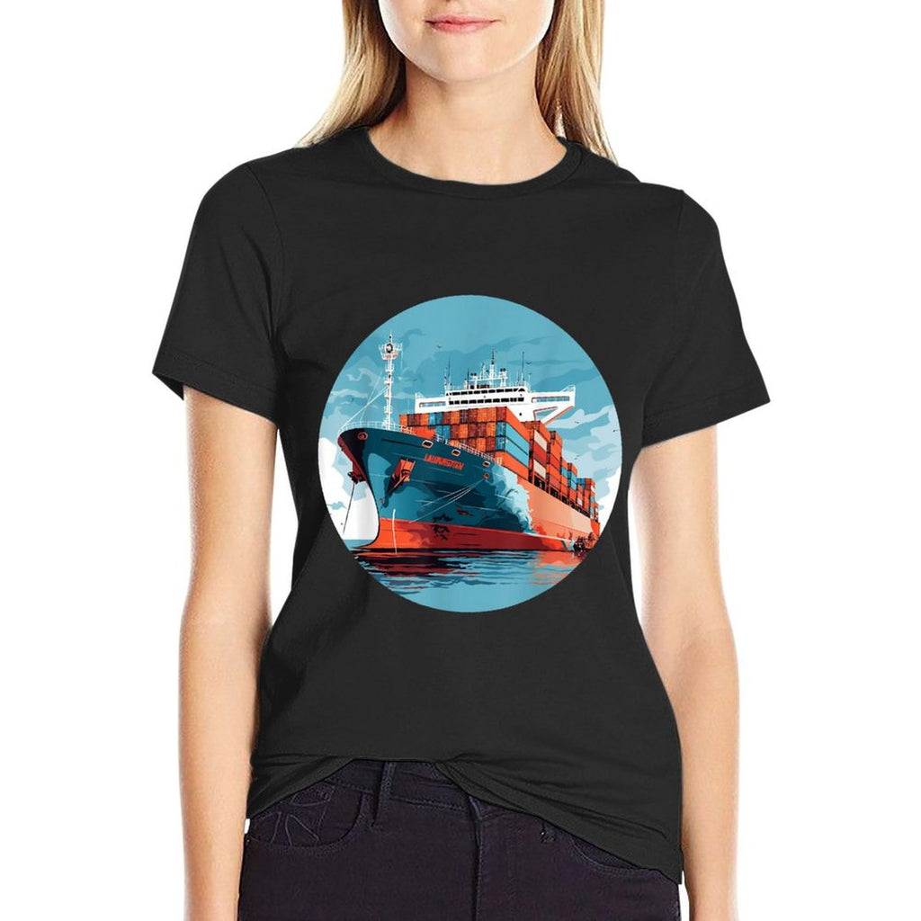 Big Transport Ship for Cargo Container Ships Lovers  Eco-friendly Material T-Shirt