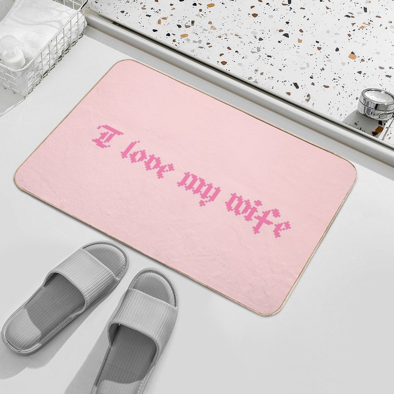 I Love My Wife  Slip-Resistant Bath Mat