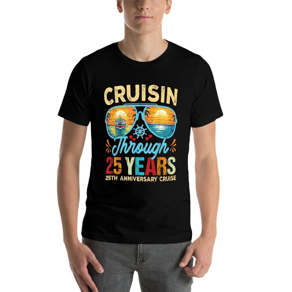 Cruisin Through 25 Years 25th Wedding Anniversary Cruise  Lightweight T-Shirt