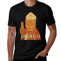 Catholic Cat GATÓLICO Funny Pet Graphic  Odor-resistant T-Shirt